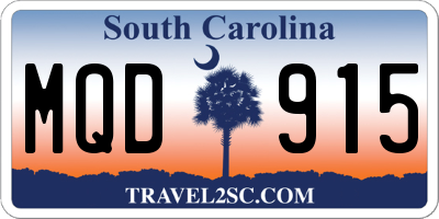 SC license plate MQD915