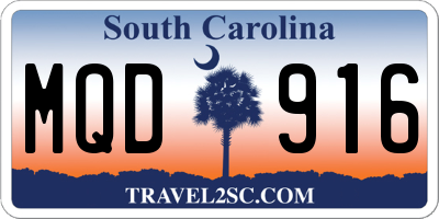 SC license plate MQD916