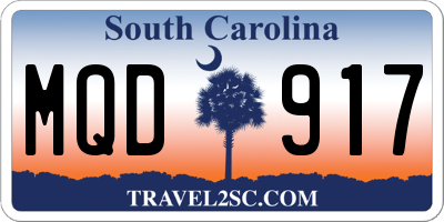 SC license plate MQD917