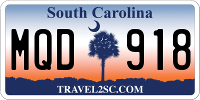 SC license plate MQD918