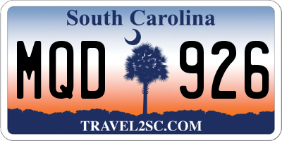 SC license plate MQD926