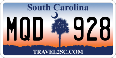 SC license plate MQD928