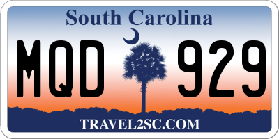 SC license plate MQD929