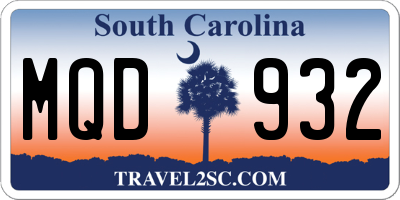SC license plate MQD932