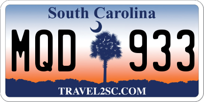 SC license plate MQD933