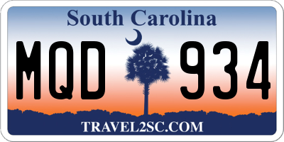 SC license plate MQD934