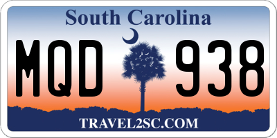 SC license plate MQD938