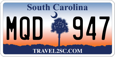 SC license plate MQD947