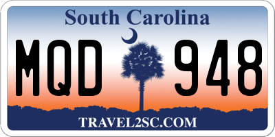 SC license plate MQD948