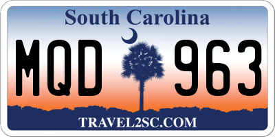 SC license plate MQD963
