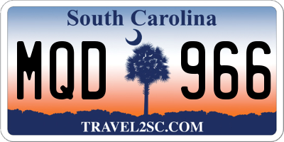 SC license plate MQD966
