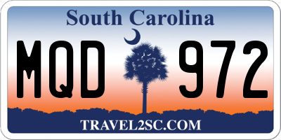 SC license plate MQD972