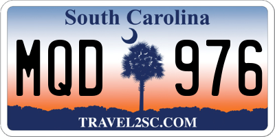 SC license plate MQD976