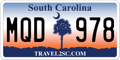 SC license plate MQD978