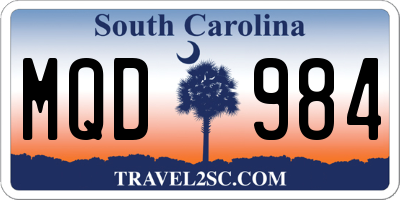 SC license plate MQD984