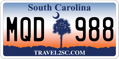 SC license plate MQD988