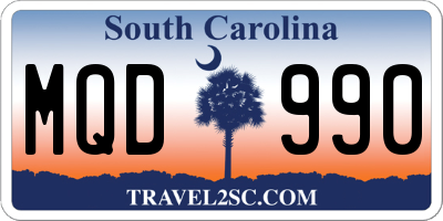 SC license plate MQD990