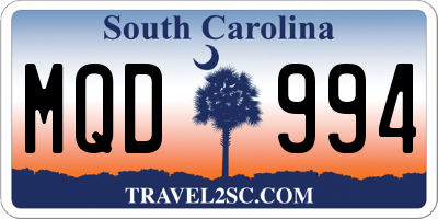 SC license plate MQD994