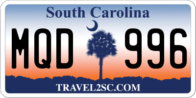 SC license plate MQD996