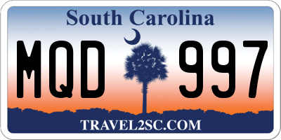 SC license plate MQD997