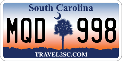 SC license plate MQD998