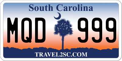 SC license plate MQD999