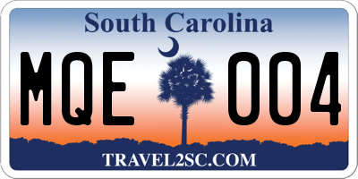 SC license plate MQE004