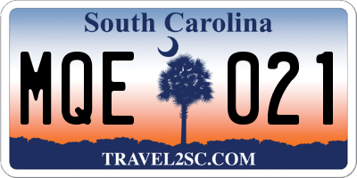 SC license plate MQE021