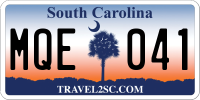 SC license plate MQE041