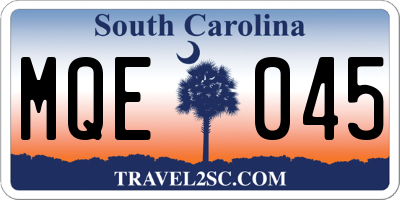 SC license plate MQE045