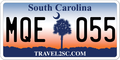 SC license plate MQE055