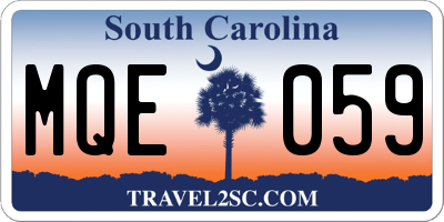 SC license plate MQE059