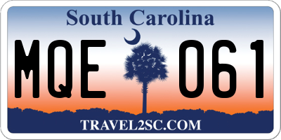 SC license plate MQE061