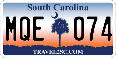 SC license plate MQE074