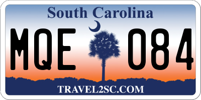 SC license plate MQE084