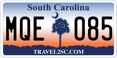 SC license plate MQE085