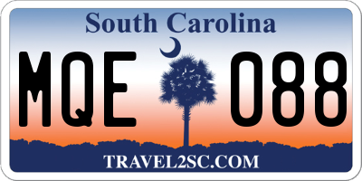 SC license plate MQE088