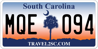 SC license plate MQE094
