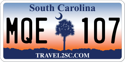 SC license plate MQE107