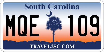 SC license plate MQE109