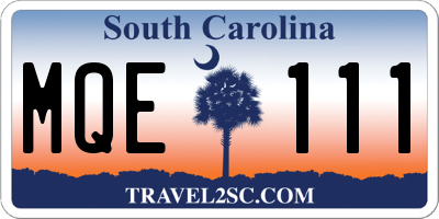 SC license plate MQE111