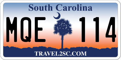 SC license plate MQE114