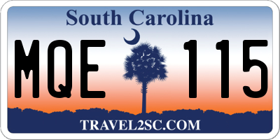 SC license plate MQE115