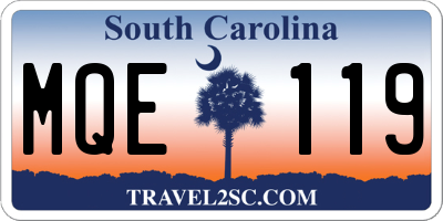 SC license plate MQE119