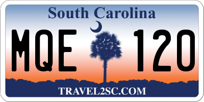 SC license plate MQE120