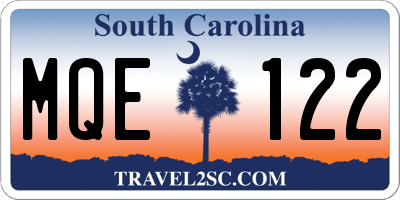 SC license plate MQE122
