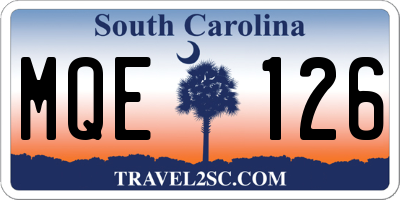 SC license plate MQE126