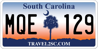 SC license plate MQE129