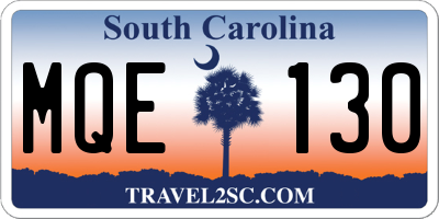 SC license plate MQE130