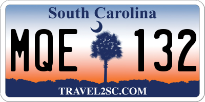 SC license plate MQE132